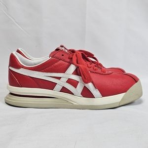 Onitsuka Tiger Corsair Ex Athletic Shoes Red White Lace Up Womens 7 Mens 5.5